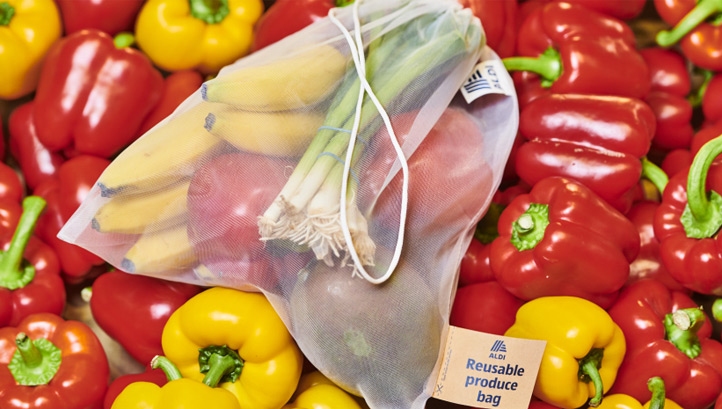 Aldi currently distributes 133 tonnes of single-use plastic produce bags in the UK and Ireland annually. Image: Aldi